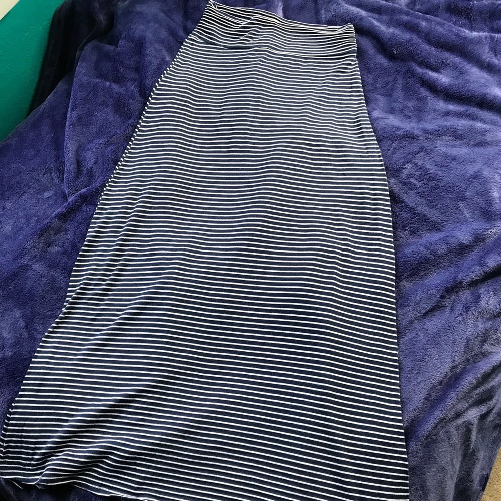 Navy Blue Striped Maxi Dress